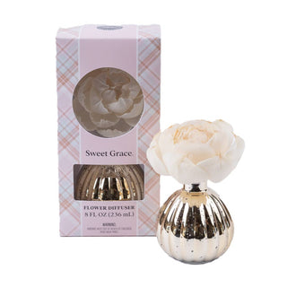 Sweet Grace Plaid Flower Diffuser | Metallic Vessel - Bray and Em Boutique