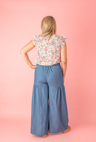 Sweet Taste Denim Palazzo Pants - Bray and Em Boutique