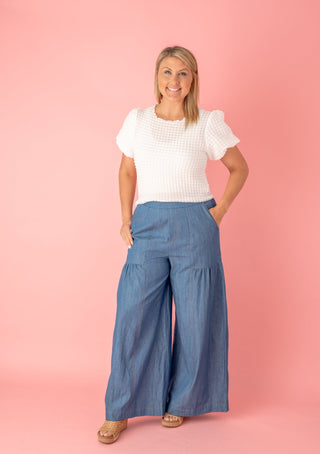 Sweet Taste Denim Palazzo Pants - Bray and Em Boutique