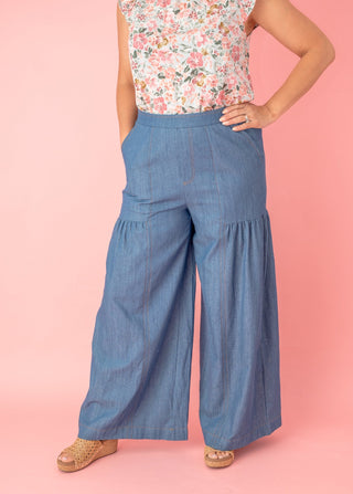 Sweet Taste Denim Palazzo Pants - Bray and Em Boutique