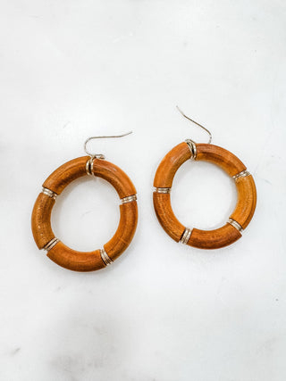 Sweetest Sentiment Wooden Circle Earrings - Bray and Em Boutique