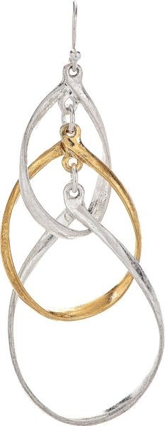 Two Tone Intertwined Drops Earring