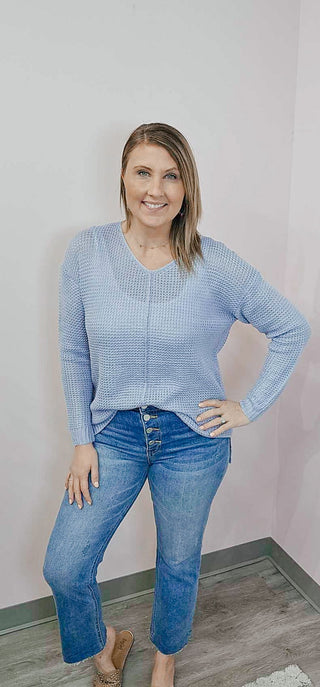 Symbolic Beauty Waffle Knit Sweater - Bray and Em Boutique