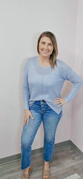 Symbolic Beauty Waffle Knit Sweater - Bray and Em Boutique