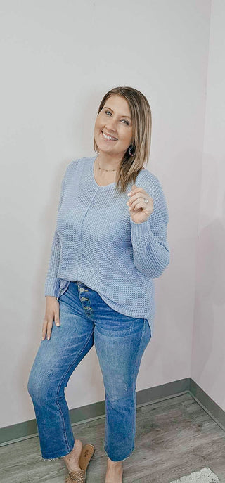 Symbolic Beauty Waffle Knit Sweater - Bray and Em Boutique