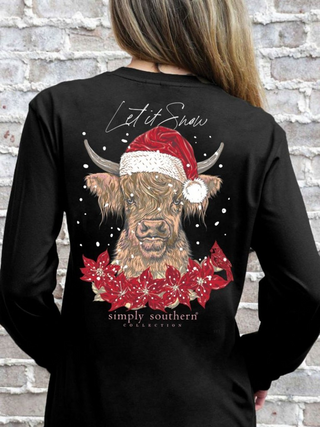 Simply Southern Let It Snow Cow Shirt