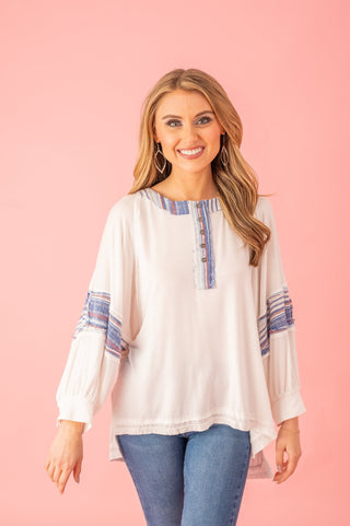 Take You Away Stripe Woven Top - Bray and Em Boutique