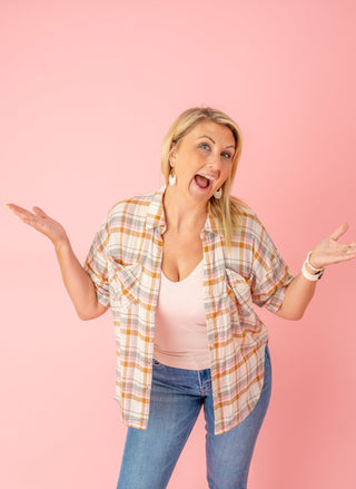 Tapestry Of Time Plaid Top - Bray and Em Boutique