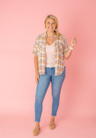 Tapestry Of Time Plaid Top - Bray and Em Boutique