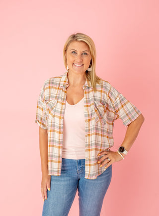 Tapestry Of Time Plaid Top - Bray and Em Boutique