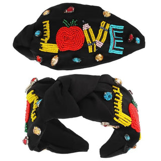 Teacher Appreciation Jeweled Knotted Headband - Bray and Em Boutique