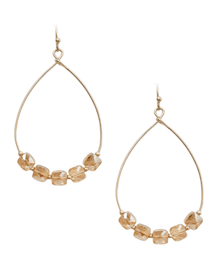 Teardrop Iridescent Crystal Bead Earrings - Bray and Em Boutique
