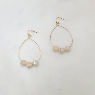 Teardrop Triple Crystal Beaded Earrings - Bray and Em Boutique