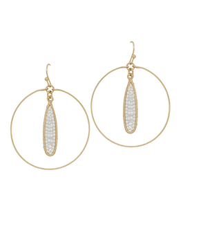 Teardrop Wire Seed Beads Round Earring - Bray and Em Boutique