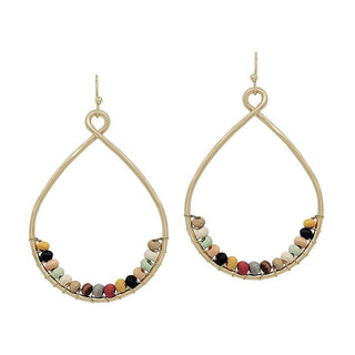 Teardrop with Multi Wood Accent Earring - Bray and Em Boutique
