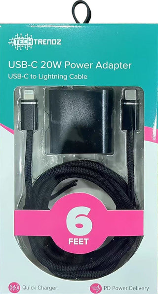 Tech Trendz: 6ft. USBC to Lightning Fast Charging Set - Bray and Em Boutique