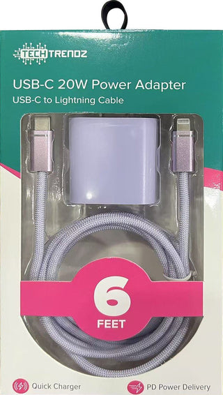 Tech Trendz: 6ft. USBC to Lightning Fast Charging Set - Bray and Em Boutique