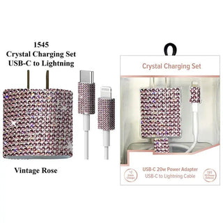 Tech Trendz: Usb - C To Lightning Crystal Charging Set - Bray and Em Boutique