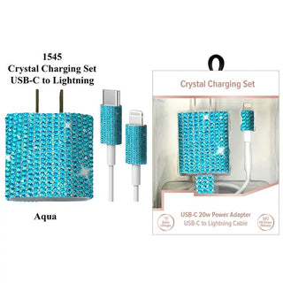 Tech Trendz: Usb - C To Lightning Crystal Charging Set - Bray and Em Boutique