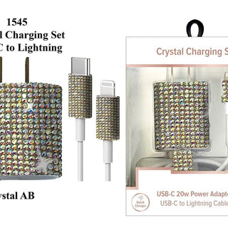 Tech Trendz: Usb - C To Lightning Crystal Charging Set - Bray and Em Boutique
