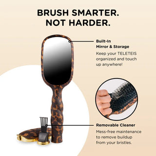 Teleties Boar Bristle Hair Brush - Tortoise - Bray and Em Boutique
