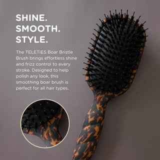 Teleties Boar Bristle Hair Brush - Tortoise - Bray and Em Boutique