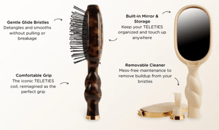 Teleties Detangler Hair Brush - Tortoise - Bray and Em Boutique