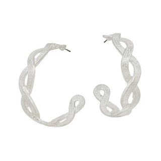 Textured Braided Hoop Earrings - Bray and Em Boutique