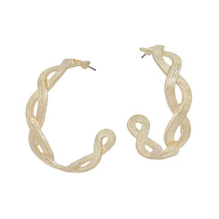 Textured Braided Hoop Earrings - Bray and Em Boutique