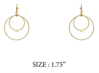 Textured Circle Layered with Pearl Earrings - Bray and Em Boutique