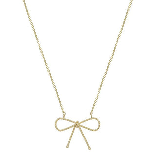 Textured Open Bow Necklace - Bray and Em Boutique