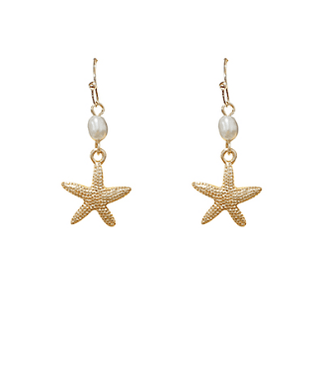 Textured Starfish Pearl Earrings - Bray and Em Boutique