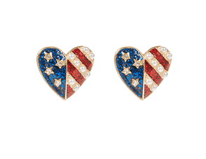 The Americana Heart Stud Earrings - Bray and Em Boutique