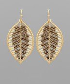 The Bailey Seed Bead Leaf Dangle Earrings - Bray and Em Boutique