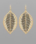 The Bailey Seed Bead Leaf Dangle Earrings - Bray and Em Boutique