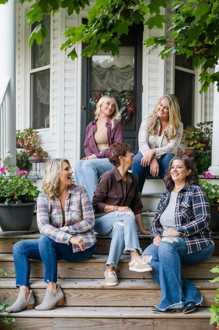 The Cassian Plaid Button Down Shacket - Bray and Em Boutique