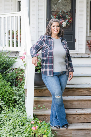 The Cassian Plaid Button Down Shacket - Bray and Em Boutique