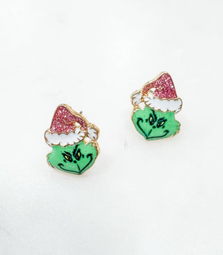The Face Of Grinchmas Stud Earring - Bray and Em Boutique