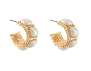 The Golden Glow Pearl Huggie Earrings - Bray and Em Boutique