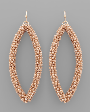 The Mauve Mirage Beaded Oval Earrings - Bray and Em Boutique