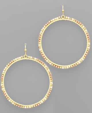 The Mauve Muse Beaded Hoop Earrings - Bray and Em Boutique