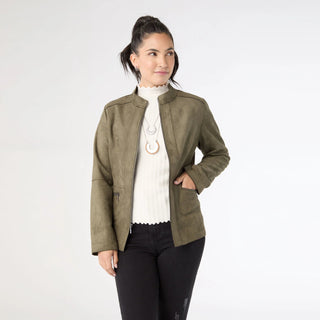 The Raellyn Fauz Suede Jacket - Bray and Em Boutique