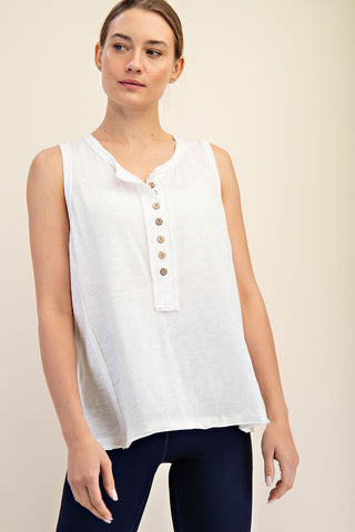 The Sloane Button Down Tank Top - Bray and Em Boutique