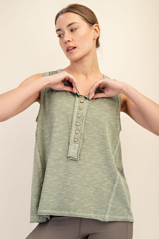 The Sloane Button Down Tank Top - Bray and Em Boutique