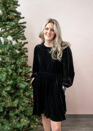 The Timeless Velvet Mini Dress - Bray and Em Boutique