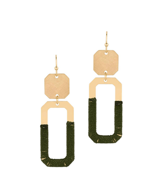 Thread Metal Square Earring - Bray and Em Boutique