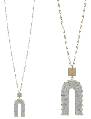 Threaded U Shape Pendant Necklace - Bray and Em Boutique