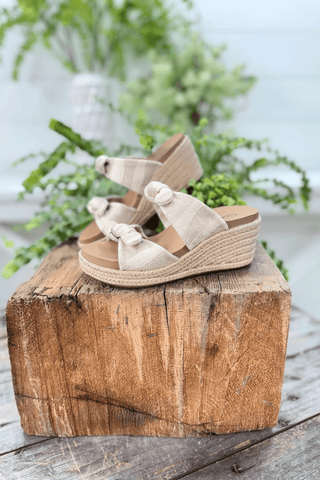Tie The Knot Wedge Sandals - Bray and Em Boutique