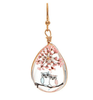 Tiny Owls Acrylic Teardrop Earring - Bray and Em Boutique