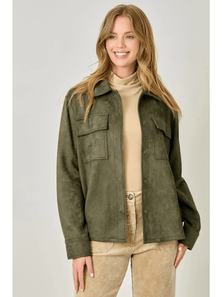 Touch Of Refinement Suede Shacket - Bray and Em Boutique
